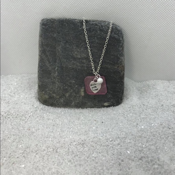 Hand drilled sea glass necklace - Picture 1 of 1